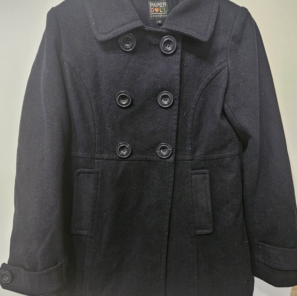 Paper Doll Pea Coat Woman's Size M in dark blue. - Picture 12 of 12